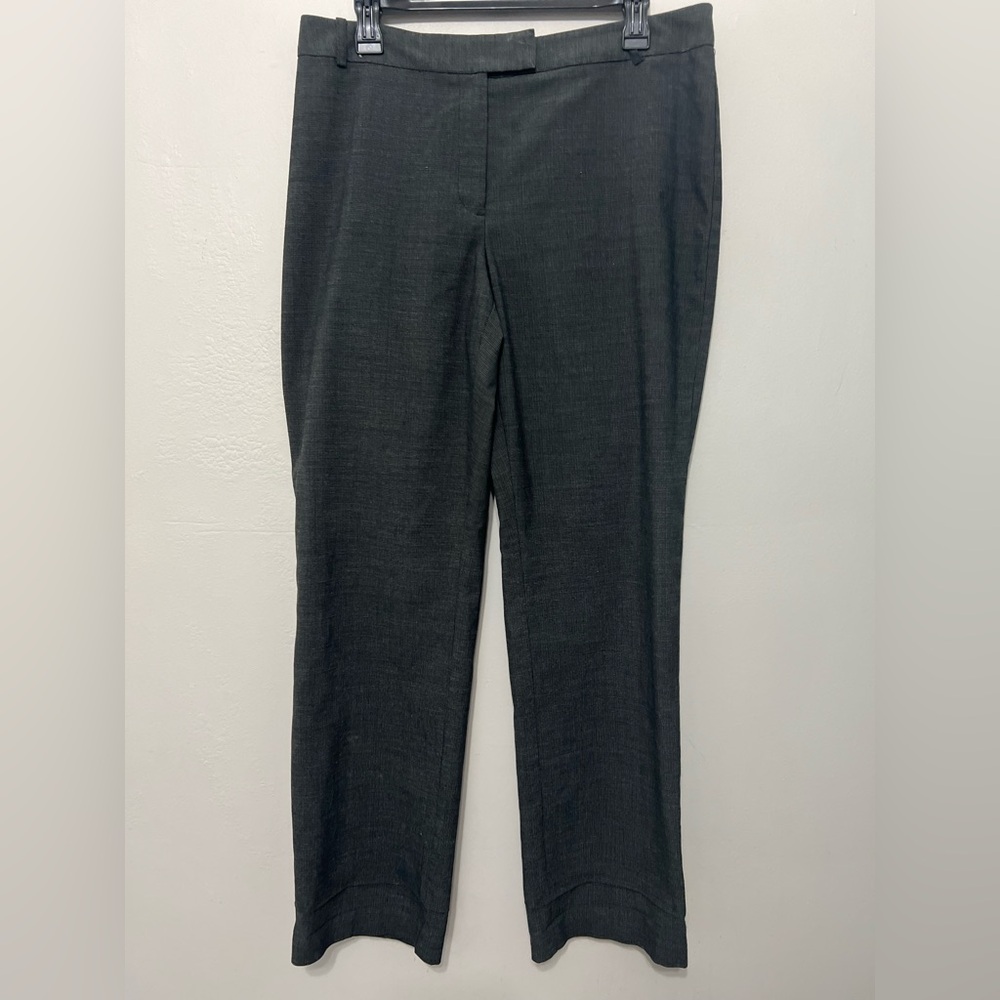 Worthington Womens Modern Fit Textured Career Trousers Dress Pants 12 Black/Gray
